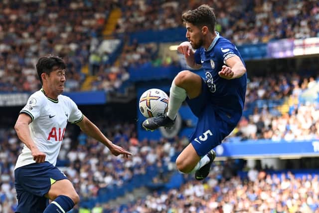 Chelsea skipper Jorginho had a masterful performance until one mistake let Tottenham back into the match. Credit: GLYN KIRK/AFP via Getty Images
