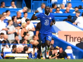 Kalidou Koulibaly of Chelsea celebrates after scoring their sides first goal during the Premier League (Photo by Shaun Botterill/Getty Images)