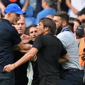 Antonio Conte and Thomas Tuchel clash after the Premier League match between Chelsea and Tottenham (AFP via Getty Images)