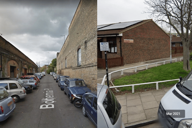 A man has been stabbed in east London as shots were fired in two streets in Hackney within an hour of each other. Photo, Bohemia Place and Corsley Way. Photo: Google Streetview