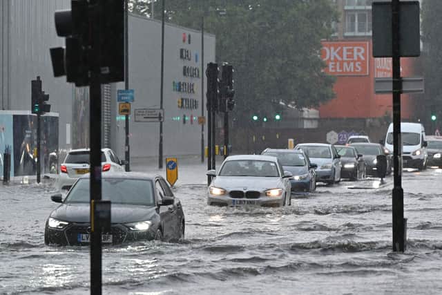  A yellow rain warning was issued by the Met Office    