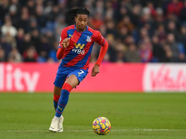 Michael Olise of Crystal Palace in action during the Premier League match between Crystal Palace  (Photo by Mike Hewitt/Getty Images)