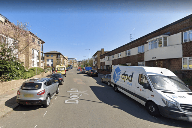 Dog Lane, where three people were shot around 7pm on August 15. Photo: Google