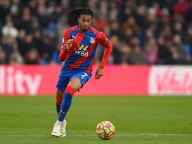 Michael Olise of Crystal Palace in action during the Premier League match (Photo by Mike Hewitt/Getty Images)