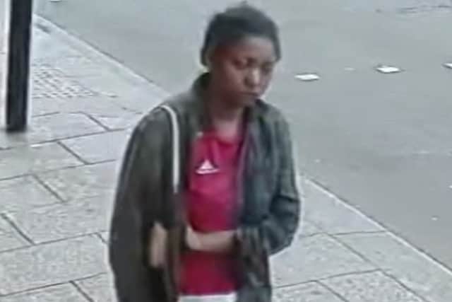 CCTV footage taken at about 12.30pm on July 7 shows Owami in a dark jacket, red t-shirt, light grey joggers, slider type shoes and carrying a white handbag.