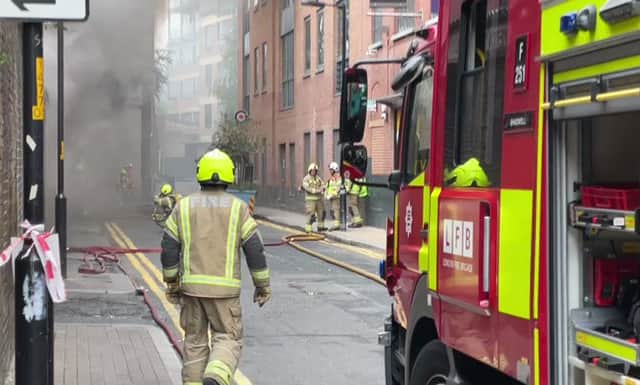 Trains to London Bridge are affected and several buildings have been evacuated. Photo: LFB