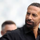 Rio Ferdinand of BT Sport looks on prior to the Liverpool FC Training Session at Stade de France  (Photo by Julian Finney/Getty Images)