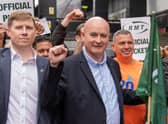 Eddie Dempsey (left) and Mick Lynch (right) from the RMT union
