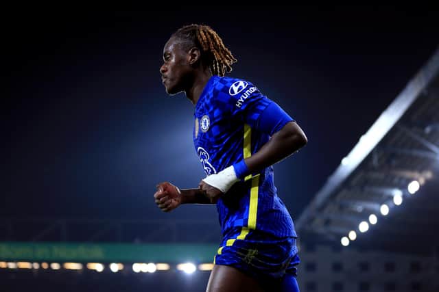 Trevoh Chalobah of Chelsea during the Premier League match between Norwich City and Chelsea (Photo by Stephen Pond/Getty Images)