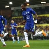  Trevoh Chalobah celebrates with Thiago Silva of Chelsea after scoring their team’s first goal (Photo by Julian Finney/Getty Images)