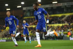  Trevoh Chalobah celebrates with Thiago Silva of Chelsea after scoring their team’s first goal (Photo by Julian Finney/Getty Images)