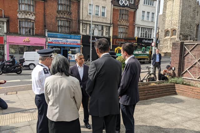 Sadiq Khan met officers at Acton Police Station