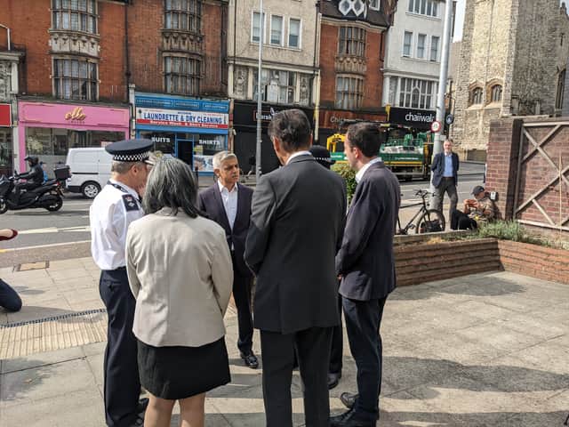 Sadiq Khan met officers at Acton Police Station