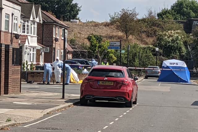 Crime scene in Western Avenue, Greenford, Ealing