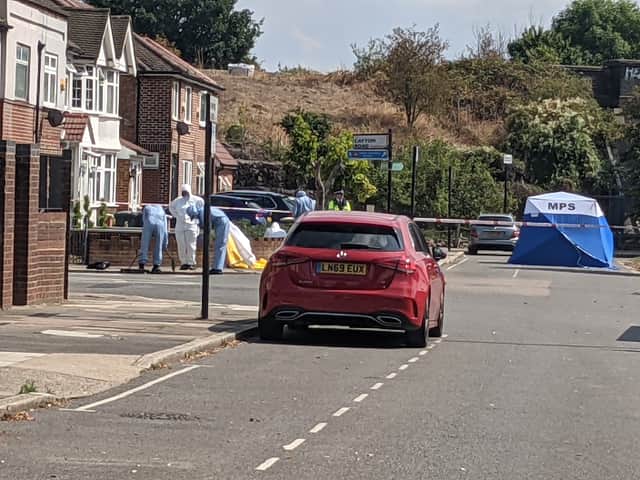 Crime scene in Western Avenue, Greenford, Ealing