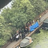 The body of a man has been found in the water at Tottenham Lock, near Hale Wharf. Pic: Supplied