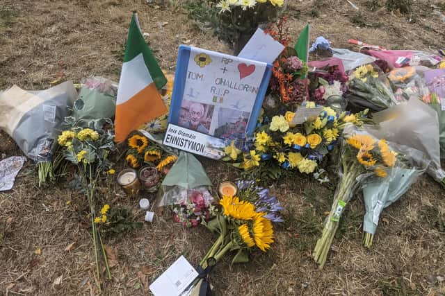 Flowers were laid at Cayton Road, Greenford