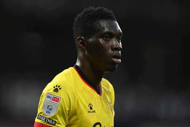 : Ismaila Sarr of Watford during the Sky Bet Championship between West Bromwich Albion (Photo by Gareth Copley/Getty Images)