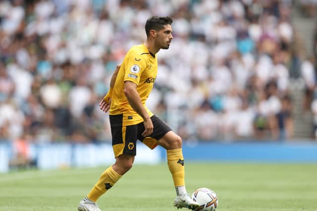Pedro Neto of Wolverhampton Wanderers during the Premier League match between Tottenham (Photo by Catherine Ivill/Getty Images)