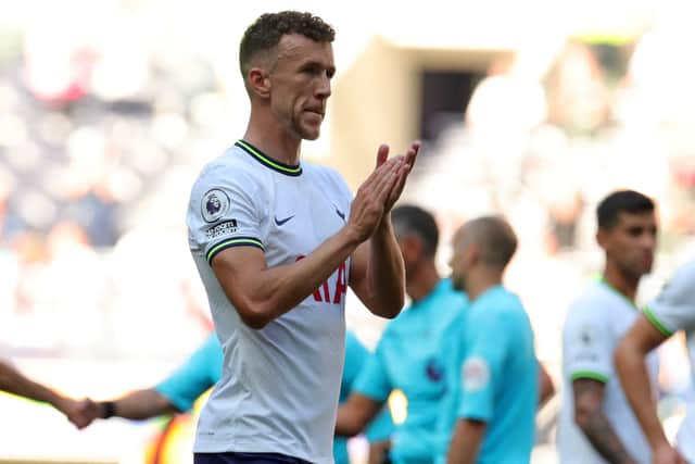  Croatian midfielder Ivan Perisic applauds supporters after the English Premier League football match  (Photo by CHRIS RADBURN/AFP via Getty Images)