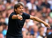 Antonio Conte, Manager of Tottenham Hotspur, gives instructions to his players (Photo by Clive Mason/Getty Images)