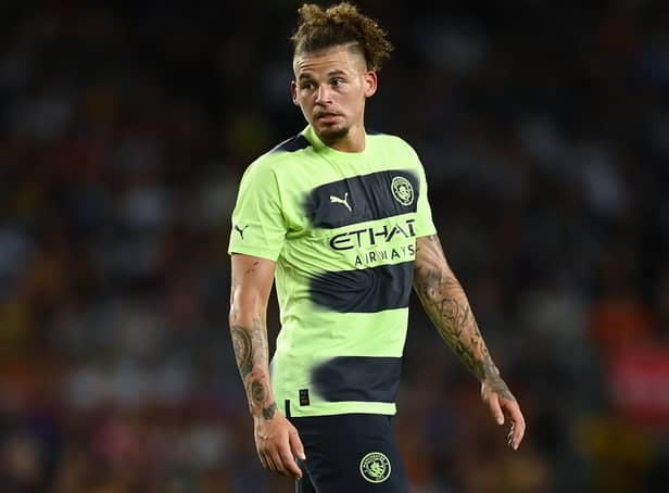 <p>Kalvin Phillips of Manchester City looks on during the friendly match (Photo by David Ramos/Getty Images)</p>