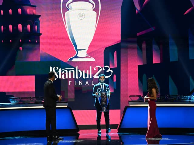 UEFA Champions League draw. Image: OZAN KOSE/AFP via Getty Images