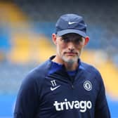 Thomas Tuchel, Chelsea manager, looks on during a Chelsea Training Session at Stamford Bridge (Photo by Andrew Redington/Getty Images)