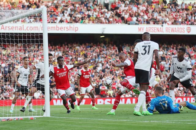 Gabriel Magalhaes scores Arsenal’s winner against Fulham