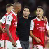 Mikel Arteta celebrates Arsenal’s 2-1 win over Aston Villa