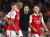 Mikel Arteta celebrates Arsenal’s 2-1 win over Aston Villa