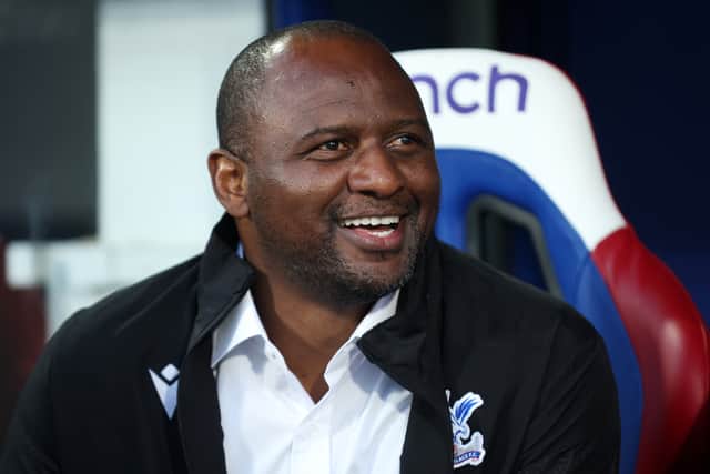 Patrick Viera, Manager of Crystal Palace reacts prior to the Premier League match (Photo by Eddie Keogh/Getty Images)