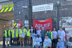 Dawn Butler MP joins a picket line in Willesden Green. Credit: Aslef