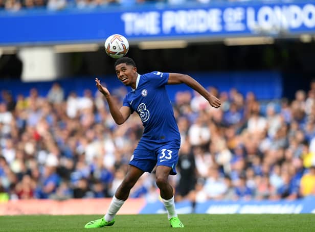 <p>Wesley Fofana of Chelsea controls the ball during the Premier League match  (Photo by Mike Hewitt/Getty Images)</p>