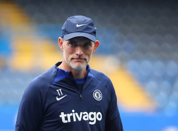 <p>Thomas Tuchel, Chelsea manager, looks on during a Chelsea Training Session at Stamford Bridge (Photo by Andrew Redington/Getty Images)</p>