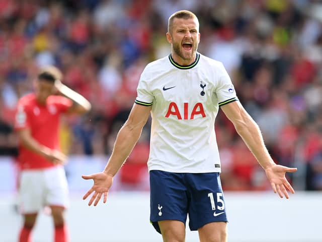 Eric Dier of Tottenham in action during the Premier League match between Nottingham Forest  (Photo by Michael Regan/Getty Images)