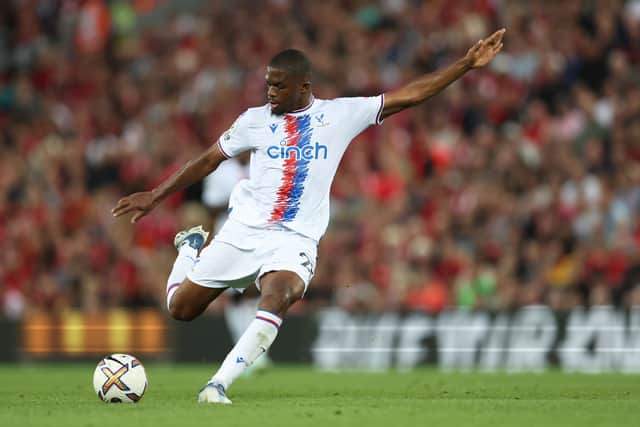 Cheick Oumar Doucoure of Crystal Palace shoots at goal during the Premier League match (Photo by Clive Brunskill/Getty Images)