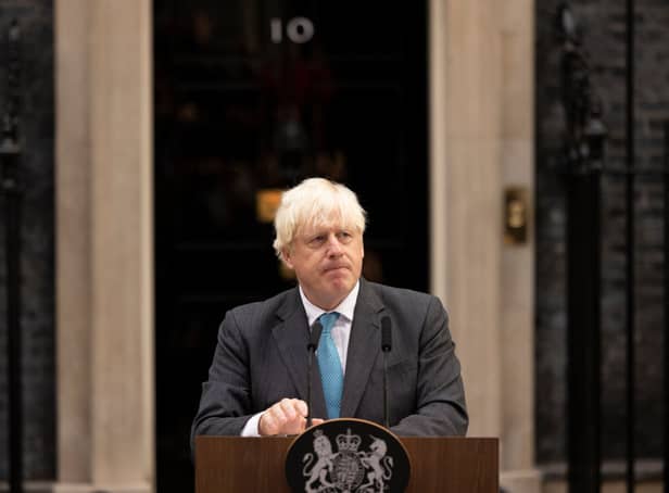 <p>Boris Johnson gave his final address outside Downing Street earlier today. Credit: Getty Images</p>
