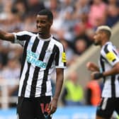 Newcastle United player Alexander Isak winks and gives the thumb up. (Photo by Stu Forster/Getty Images)