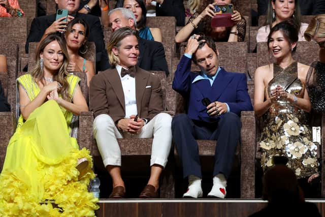 Cast of Don’t Worry Darling at the premiere of the film.