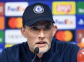 Thomas Tuchel, Manager of Chelsea speaks to the media in the post match speaks to the media  (Photo by Jurij Kodrun/Getty Images)