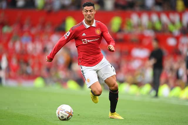 Cristiano Ronaldo of Manchester United in action during the Premier League match (Photo by Michael Regan/Getty Images)