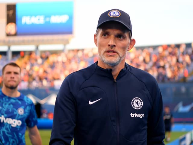 Thomas Tuchel, Manager of Chelsea looks on prior to the UEFA Champions League group E match (Photo by Jurij Kodrun/Getty Images)
