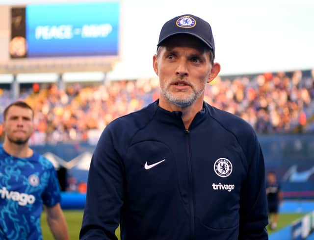 Thomas Tuchel, Manager of Chelsea looks on prior to the UEFA Champions League group E match (Photo by Jurij Kodrun/Getty Images)