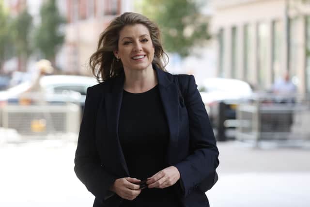 Penny Mordaunt arrives at BBC Broadcasting House ahead of her appearance on Sunday Morning on July 17, 2022 in London, England (Photo by Hollie Adams/Getty Images)