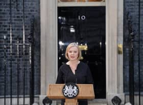 Prime Minister Liz Truss reads a statement outside 10 Downing Street, London, following the announcement of the death of Queen Elizabeth II. Picture date: Thursday September 8, 2022.