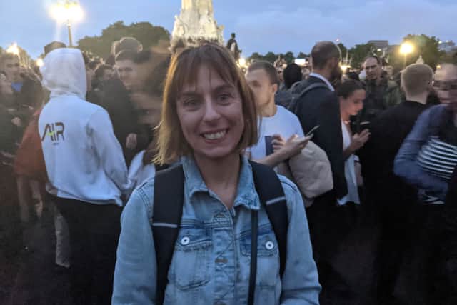 Denise Fietta, from Italy, but has lived in London for 20 years came to “mourn and celebrate the Queen.