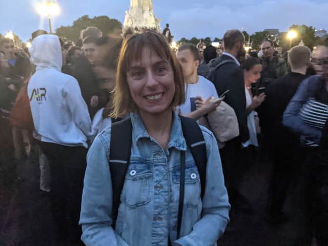 Denise Fietta, from Italy, but has lived in London for 20 years came to “mourn and celebrate the Queen.