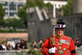 A Yeomen Warders stands guard for the Death Gun Salute fired at the Tower of London, taking place to mark the death of Queen Elizabeth II.