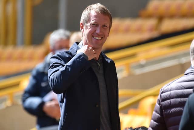 Brighton's English manager Graham Potter smiles ahead of the English Premier League football match  (Photo by RUI VIEIRA/POOL/AFP via Getty Images)
